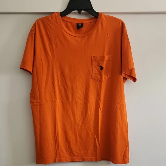 US Polo Men's Orange T-Shirt - Picture 1 of 6